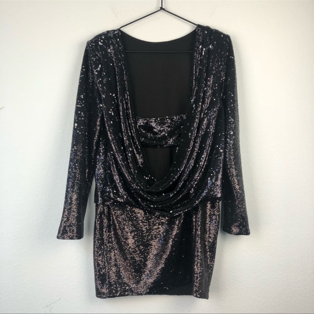 Sequin dress open back